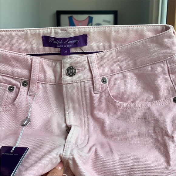 Ralph Lauren Collection 400 Matchstick Foiled Jean in Summer Pink - Picture 14 of 16